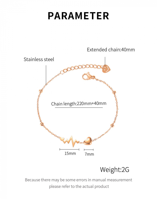 Bratara glezna inox cu inima, puls si smiley [6]