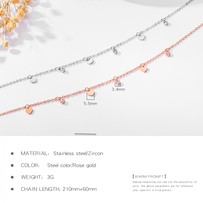 Bratara glezna inox cu inimioare [10]