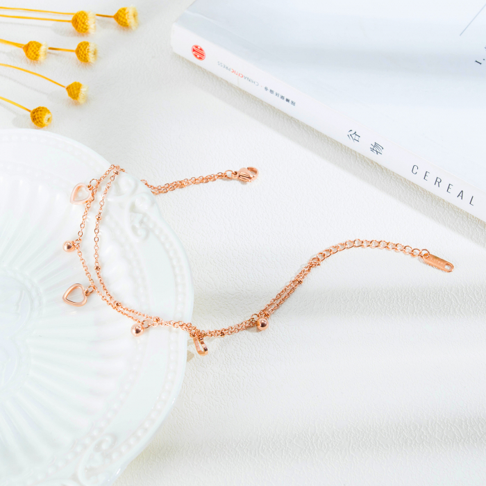 Bratara glezna inox cu inimioare si bilute [8]