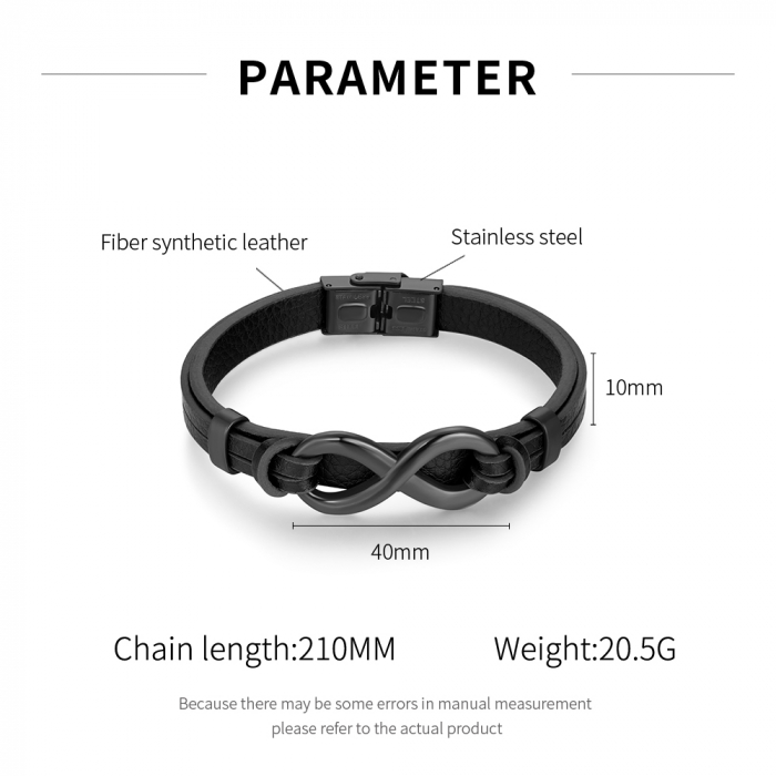 Bratara Infinity piele si inox [11]