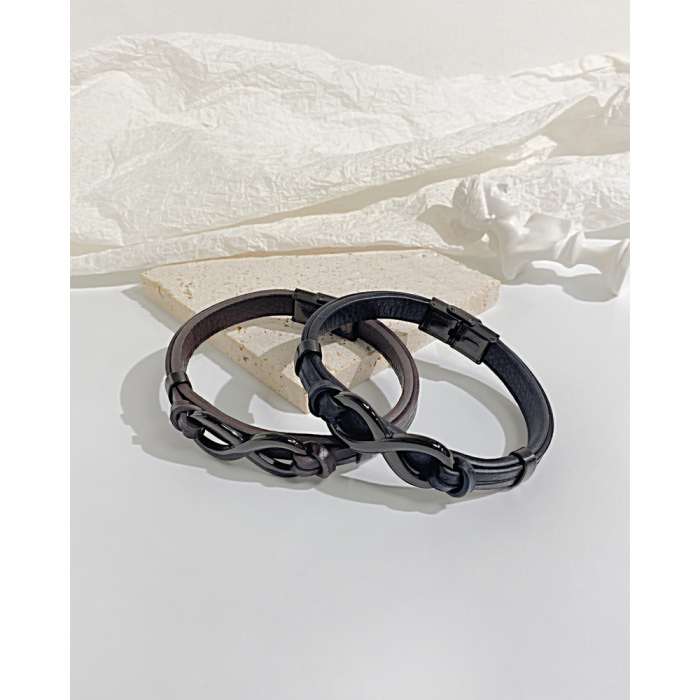 Bratara Infinity piele si inox [4]