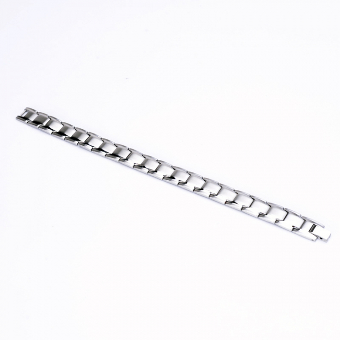 Bratara inox argintie cu magneti, turmalina, germaniu si anioni [2]
