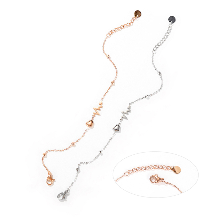 Bratara inox argintie cu simbol puls si inima – Energie si emotie pura [6]