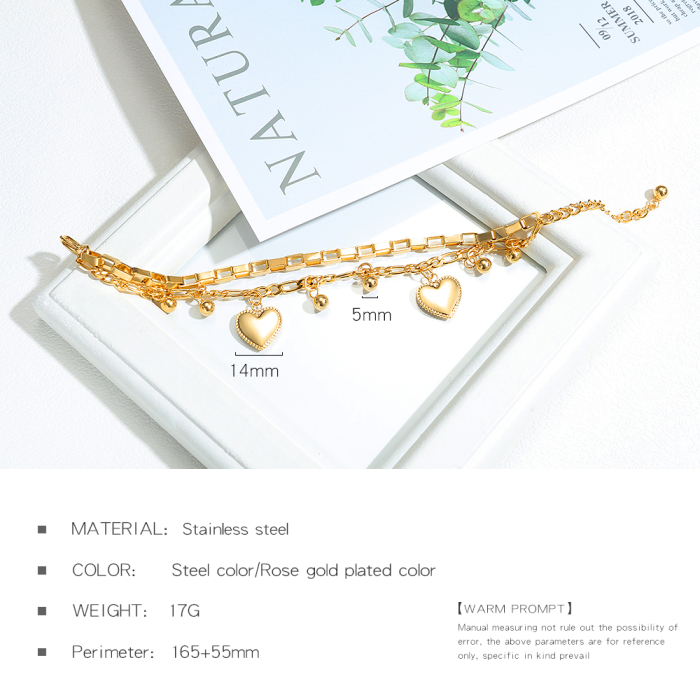 Bratara inox aurie cu inimioare – Eleganta si stralucire calda [6]