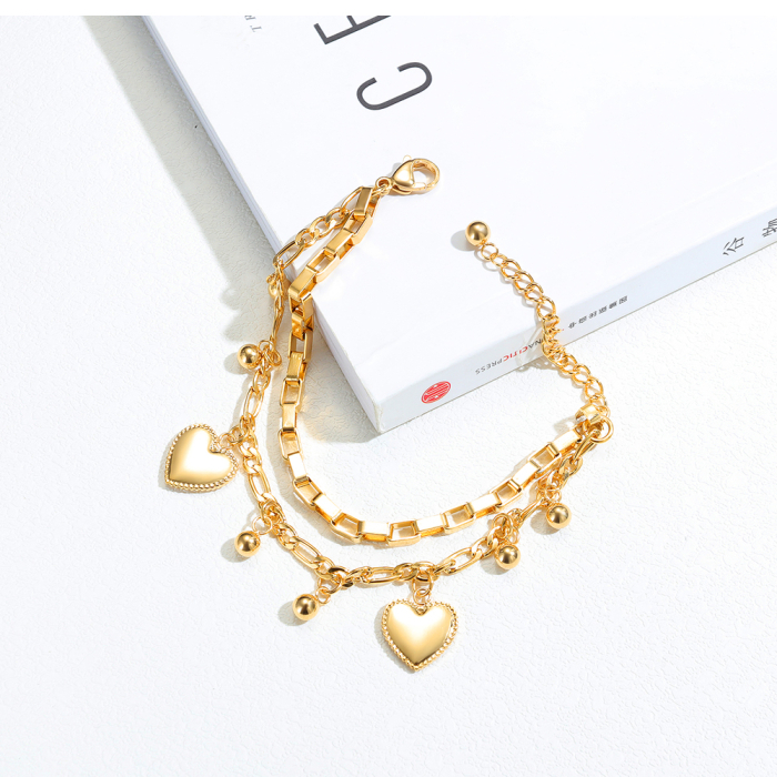 Bratara inox aurie cu inimioare – Eleganta si stralucire calda [5]