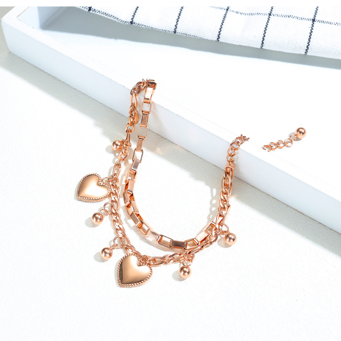 Bratara inox aurie cu inimioare – Stralucire si feminitate delicata [3]