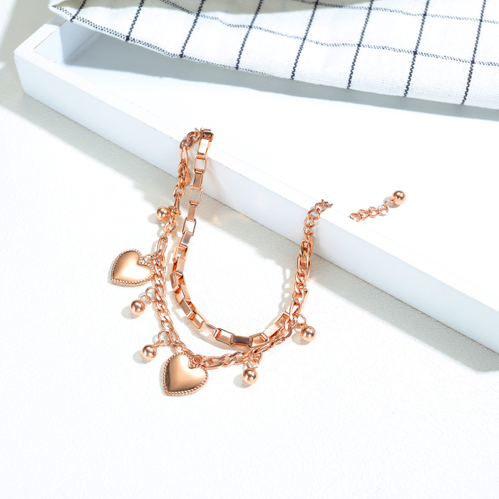 Bratara inox aurie cu inimioare – Stralucire si feminitate delicata [5]