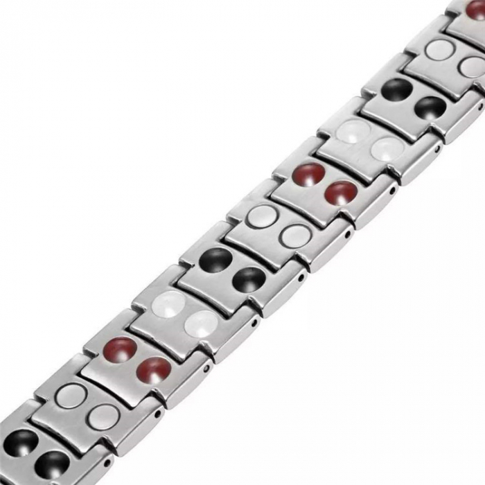 Bratara inox aurie cu magneti, turmalina, germaniu si anioni [2]