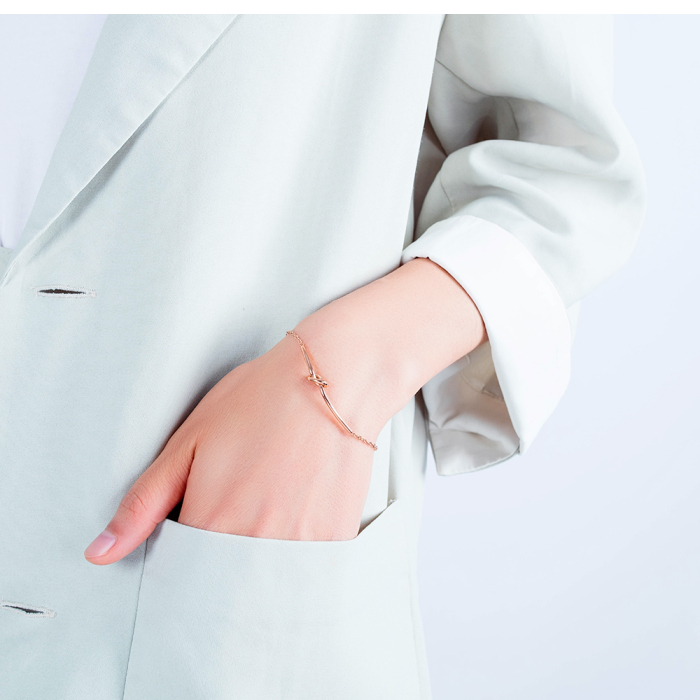 Bratara inox aurie cu nodul iubirii – Simbol al legaturilor durabile [2]