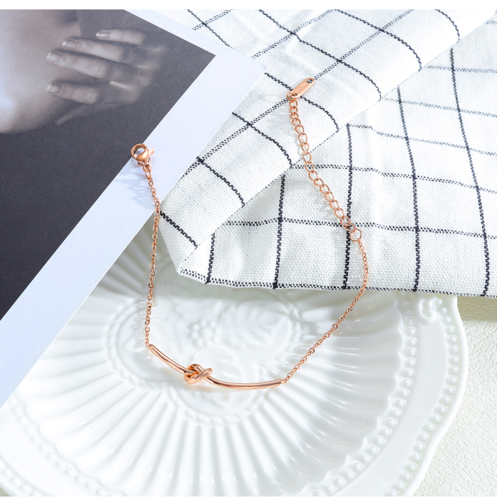 Bratara inox aurie cu nodul iubirii – Simbol al legaturilor durabile [3]