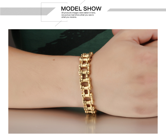 Bratara inox aurie lant moto – Putere, libertate si stil urban [7]