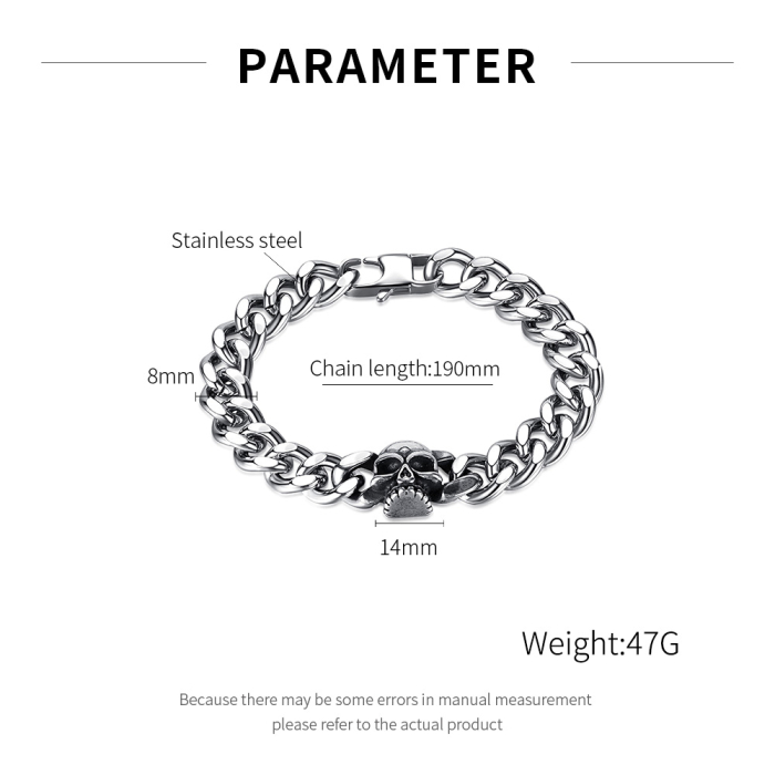 Bratara inox Cap de Mort – Simbol al Rebelului Urban [8]