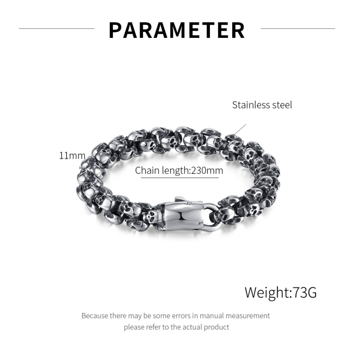 Bratara inox Cranii Gotice – Simbol al Rebelului Urban [8]