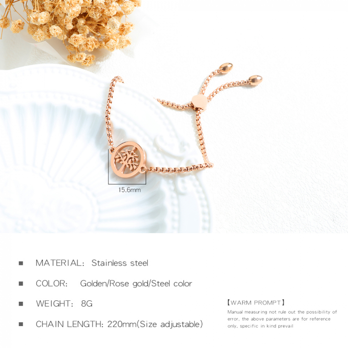 Bratara inox cu copacul vietii Rose Gold [4]