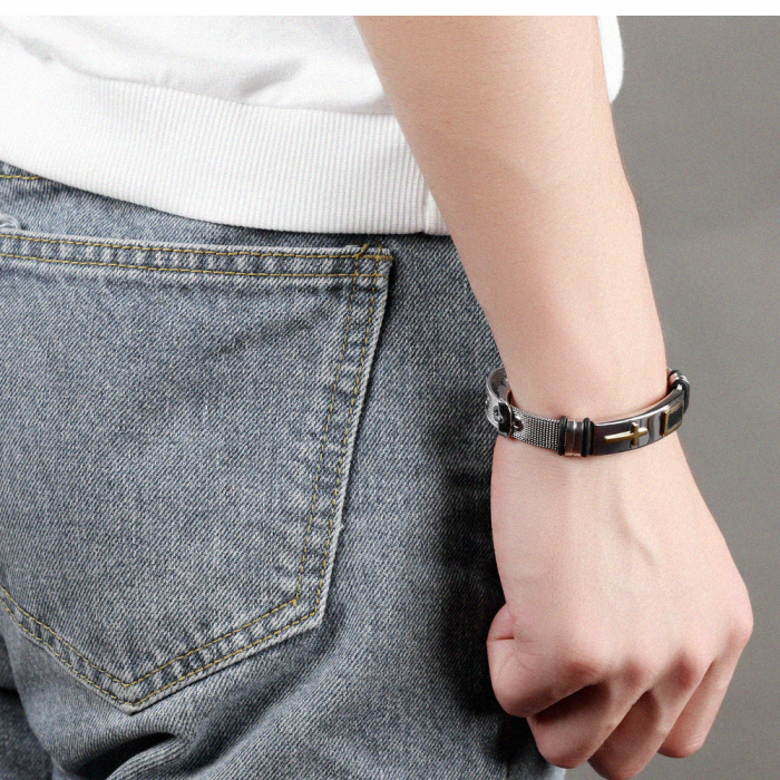 Bratara inox cu cruce [6]