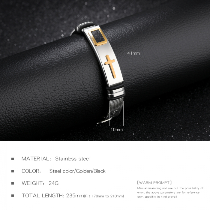 Bratara inox cu cruce [7]