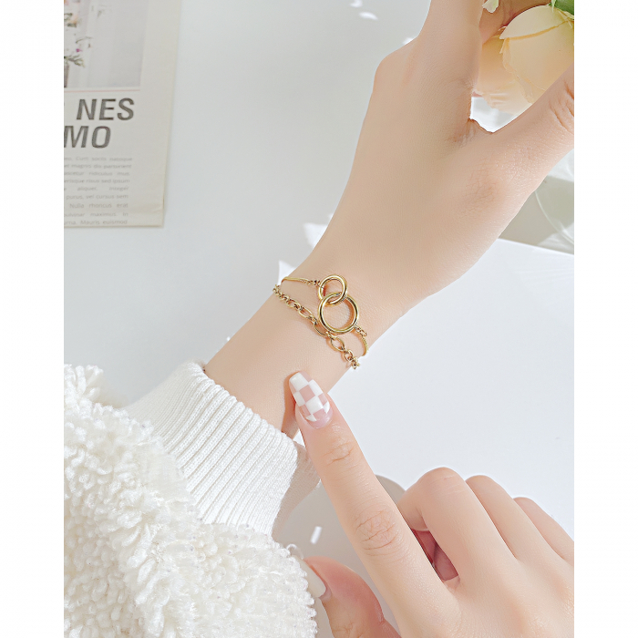 Bratara inox cu doua inele [2]