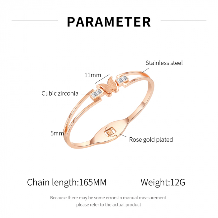 Bratara inox cu fluturas si zirconii [4]