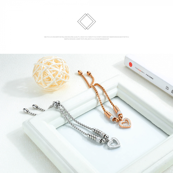 Bratara inox reglabila cu inimioara [6]