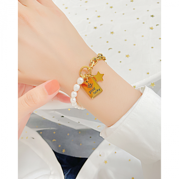 Bratara inox cu perle Lucky [2]