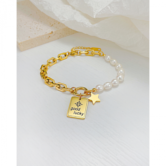 Bratara inox cu perle Lucky [3]