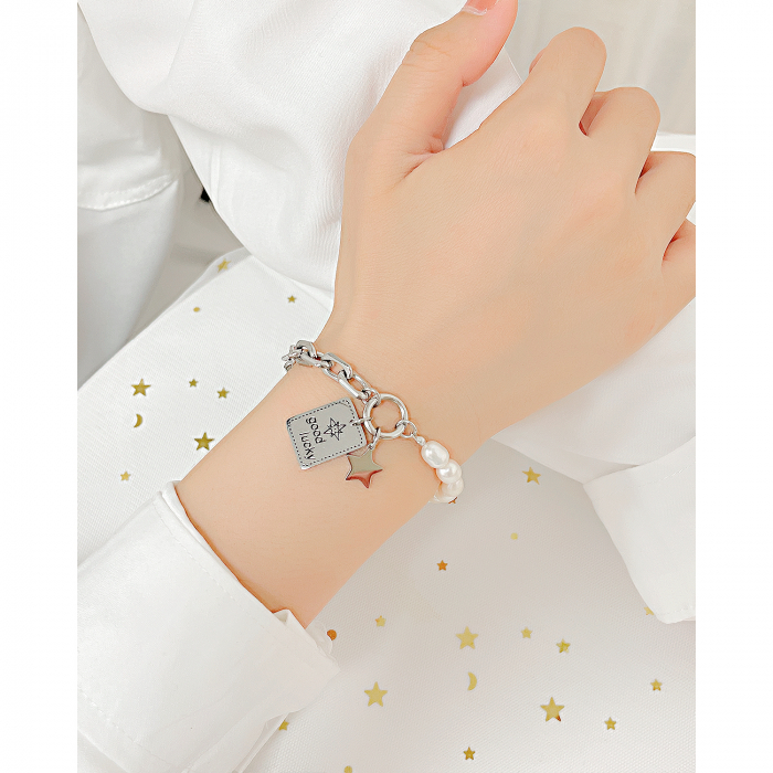 Bratara inox cu perle Lucky [2]