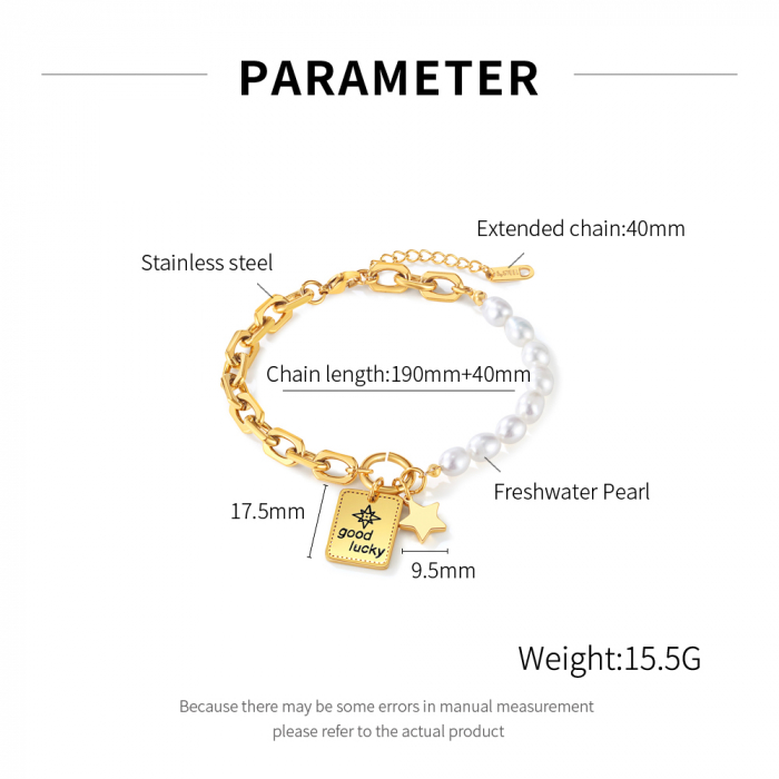 Bratara inox cu perle Lucky [5]