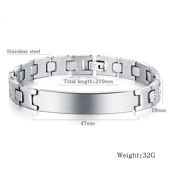 Bratara inox cu placuta 10 mm [3]