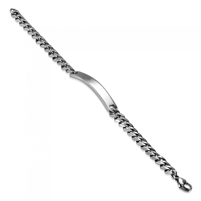 Bratara inox cu placuta 21 cm si lant BSL3357 [2]