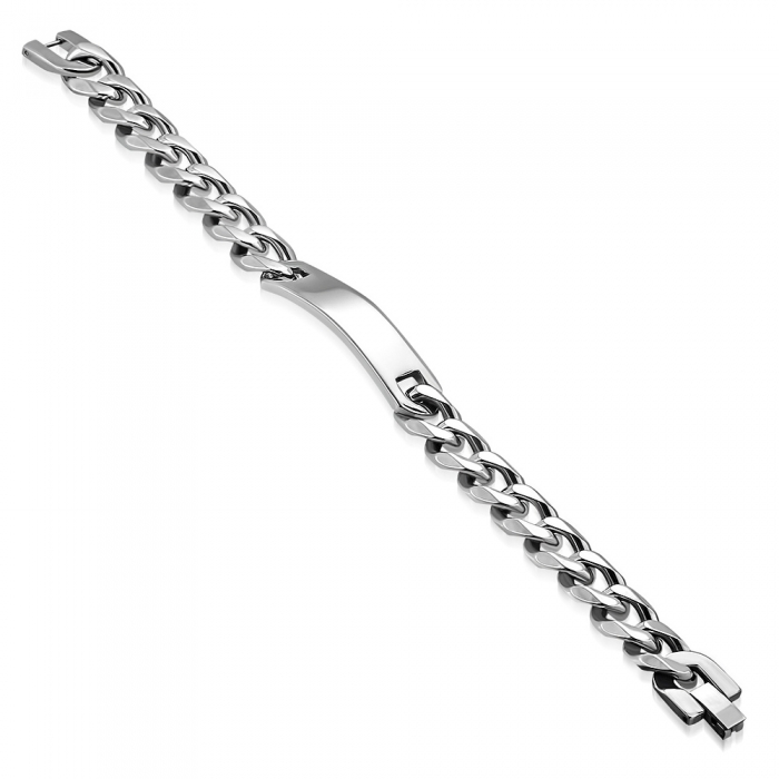 Bratara inox cu placuta 22 cm si lant BSL3364 [2]