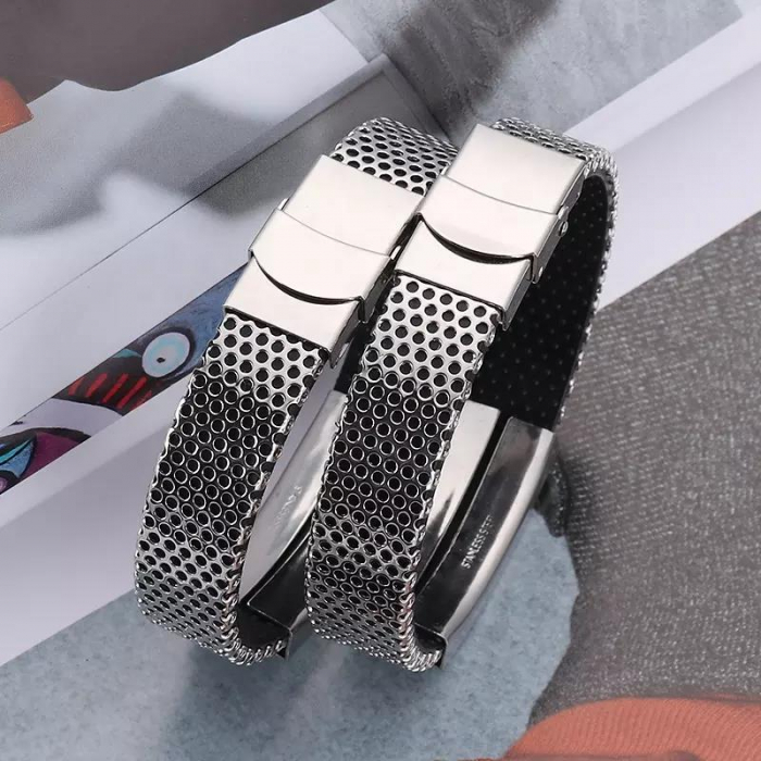 Bratara inox cu placuta argintie [2]