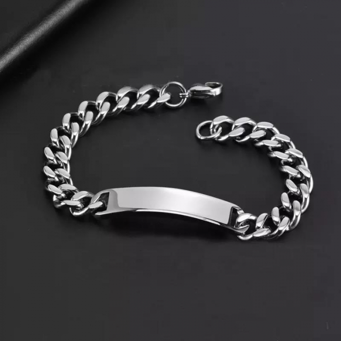 Bratara inox cu placuta curbata Simplicity [3]