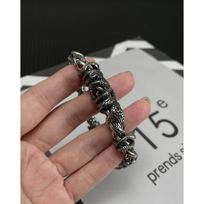 Bratara inox cu serpi si inchidere magnetica [2]