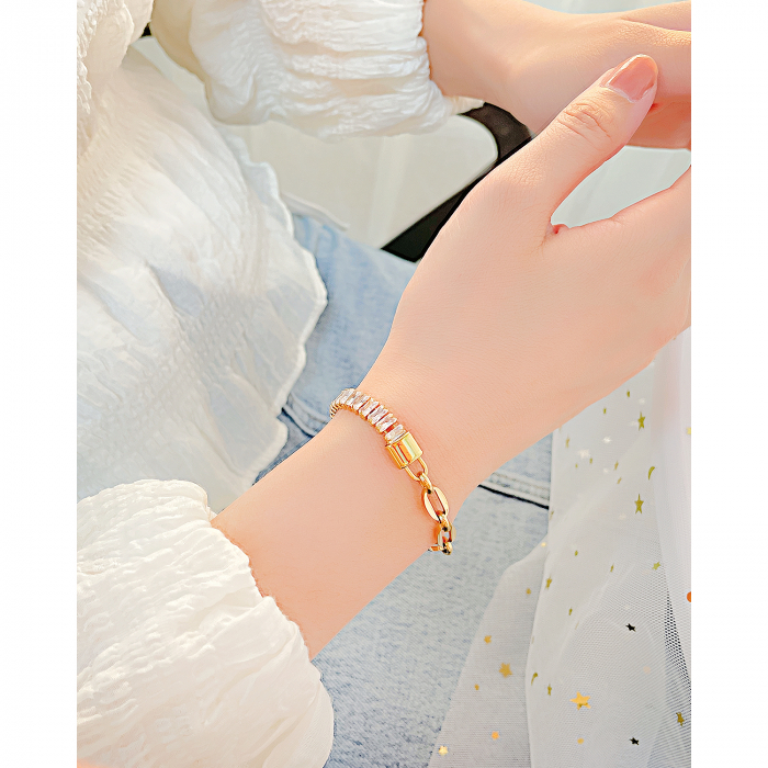 Bratara inox cu zirconii Elegance [4]