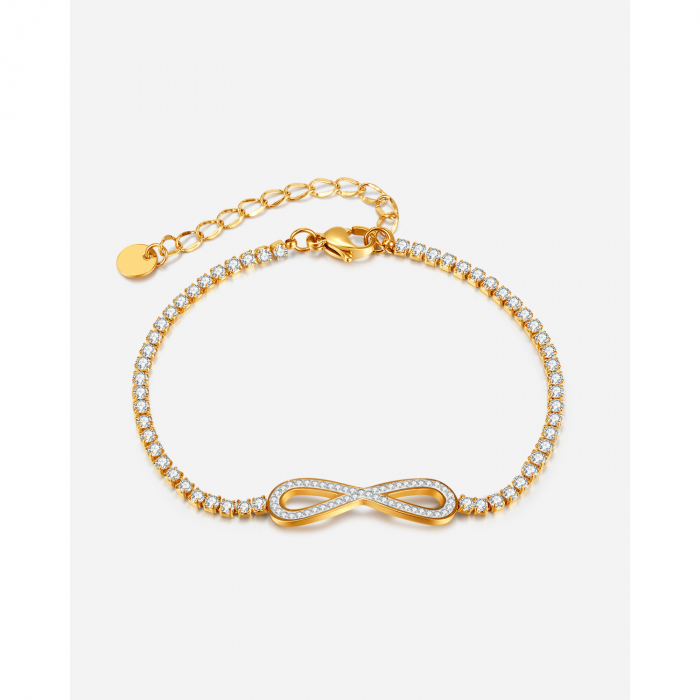 Bratara tennis inox cu zirconii si infinit [15]