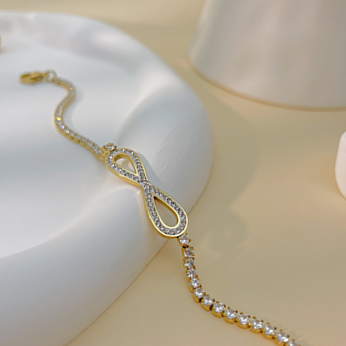 Bratara tennis inox cu zirconii si infinit [12]