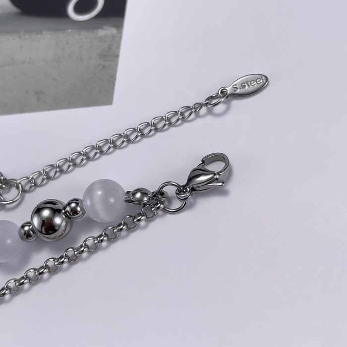Bratara inox dubla si reglabila cu Ochi de Pisica [6]