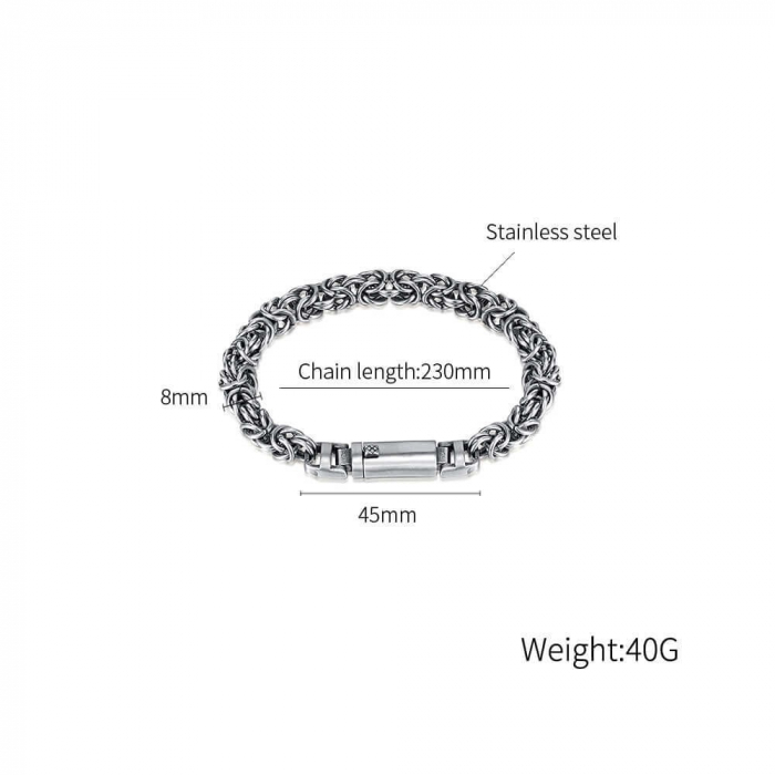 Bratara inox impletitura bizantina 8 mm [4]