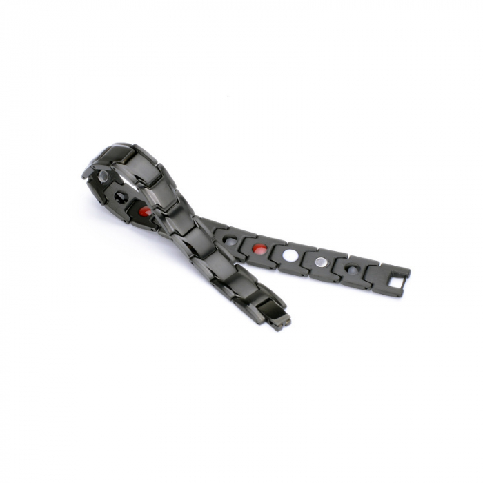 Bratara inox in 2 tonuri cu magneti, turmalina, germaniu si anioni [3]