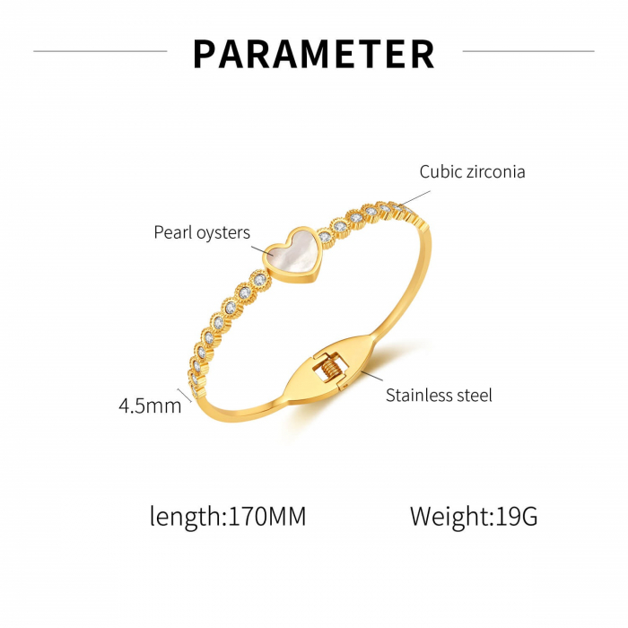 Bratara inox inima cu abalone si zirconii [4]