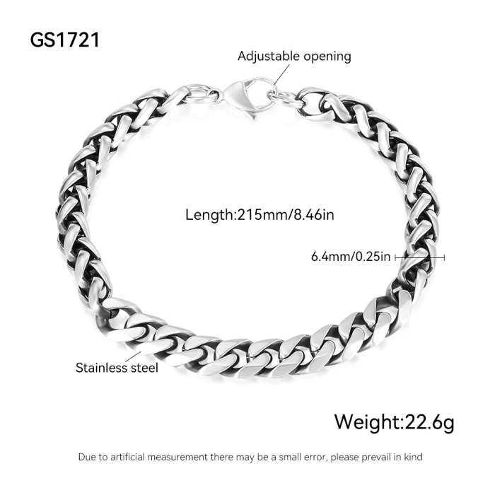 Bratara inox Lant Cubanez impletit – Stil Clasic si Masculin [11]