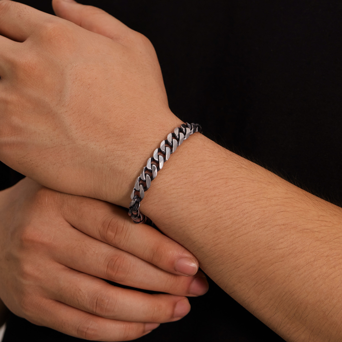 Bratara inox Lant Cubanez impletit – Stil Clasic si Masculin [10]