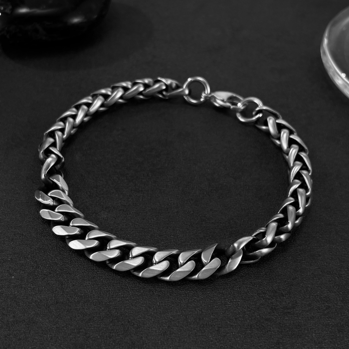 Bratara inox Lant Cubanez impletit – Stil Clasic si Masculin [7]