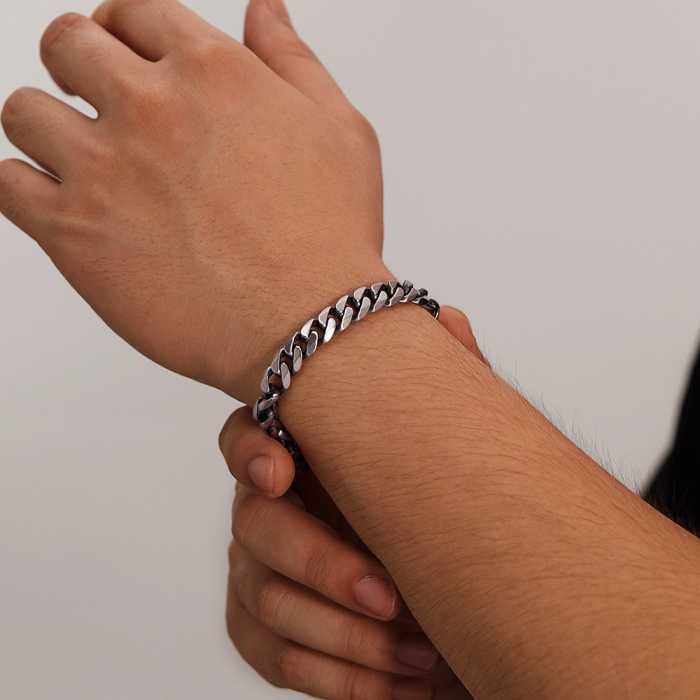 Bratara inox Lant Cubanez impletit – Stil Clasic si Masculin [2]