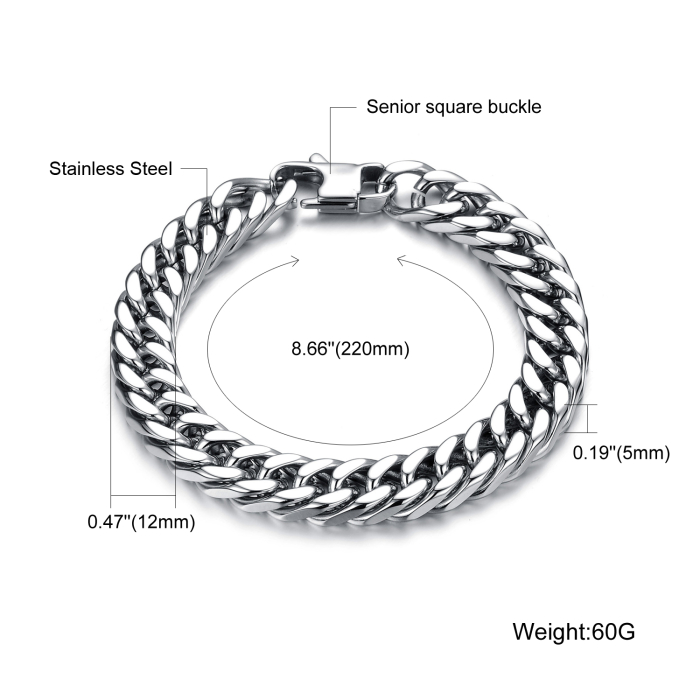 Bratara inox lant cubanez – Putere si rafinament masculin [5]