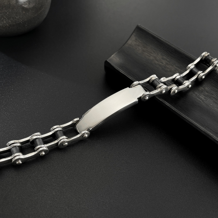 Bratara inox Lant Moto cu Placuta – Forta si Masculinitate [3]