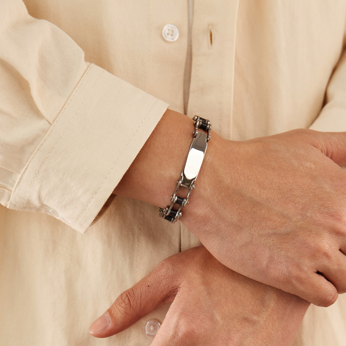 Bratara inox Lant Moto cu Placuta – Forta si Masculinitate [2]