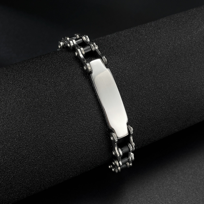 Bratara inox Lant Moto cu Placuta – Forta si Masculinitate [5]