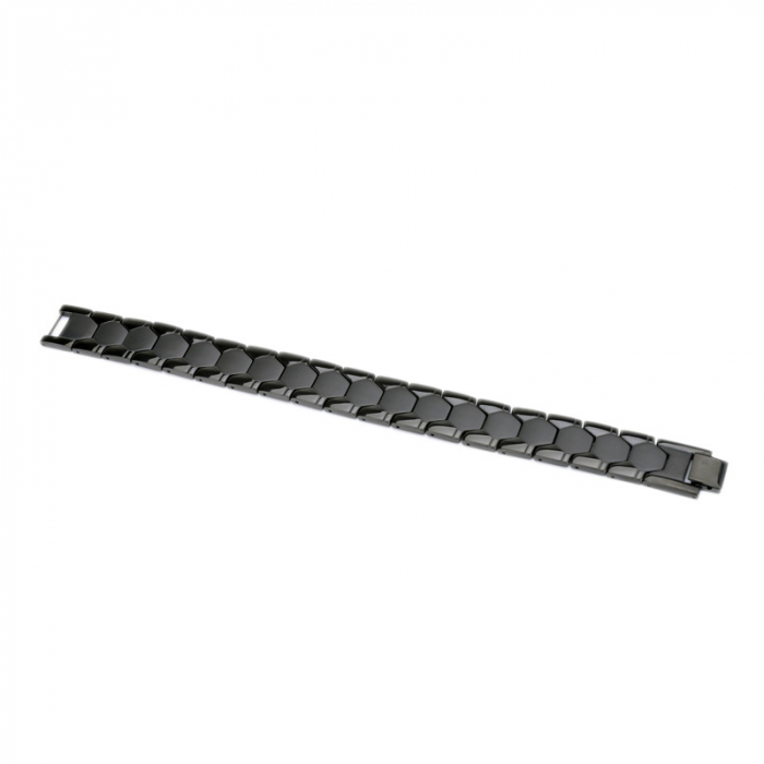 Bratara inox neagra cu magneti, turmalina, germaniu si anioni [4]