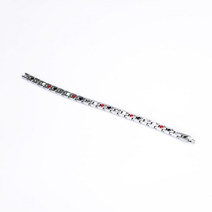 Bratara inox neagra cu magneti, turmalina, germaniu si anioni [6]